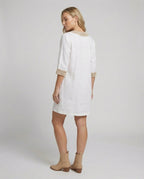 Women's Linen V Neck Dress