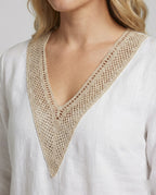 Women's Linen V Neck Dress