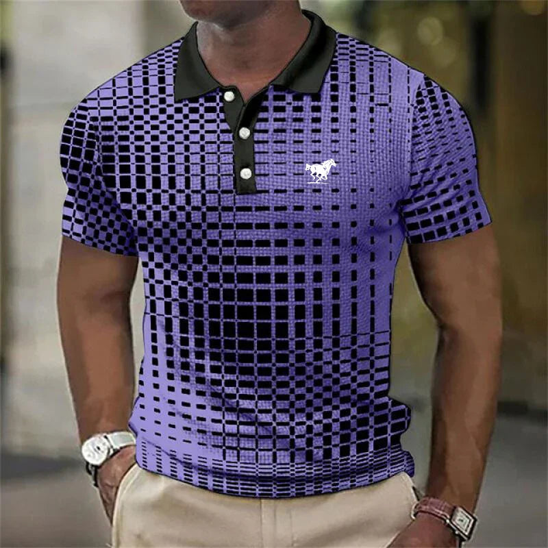 Men's Geometric Pattern Polo