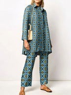 Women's Geometric Print Two Piece Set