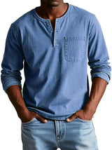 Men's Casual Henley Pocket Shirt