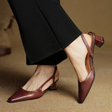 Women's Pointed Toe Slingback Low Heel Pumps