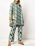 Women's Geometric Print Two Piece Set