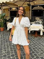 Women's Puff Sleeve Mini Dress
