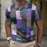 Men's Geometric Print Polo Shirt