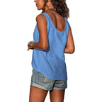 Women's Button Front Sleeveless Top