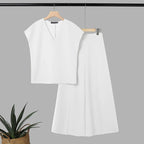 Women’s V-Neck Wide-Leg Pant Set
