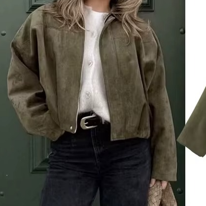 Women's Oversized Zip Front Bomber Jacket