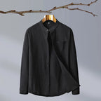 Men's Mandarin Collar Long Sleeve Shirt