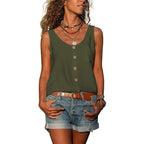 Women's Button Front Sleeveless Top