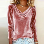 Women’s Draped Cowl Neck Long Sleeve Sweater