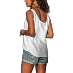 Women's Button Front Sleeveless Top