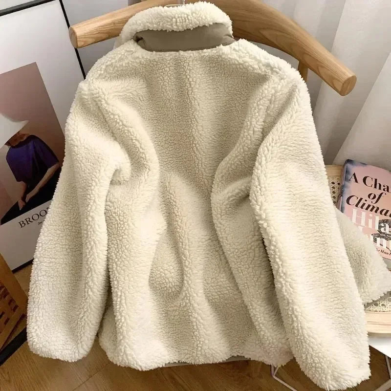 Women's Textured Zip-Front Jacket with Stand Collar