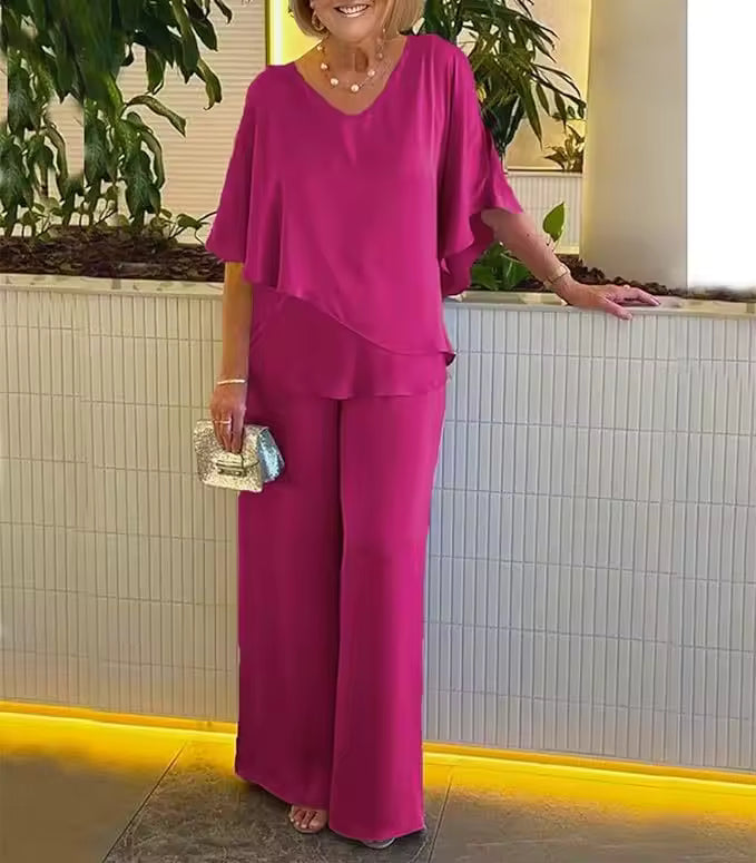 Women’s Elegant Wide Leg Two Piece Set