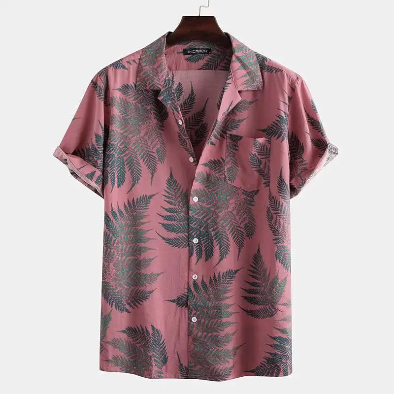 Men's Tropical Print Short Sleeve Shirt