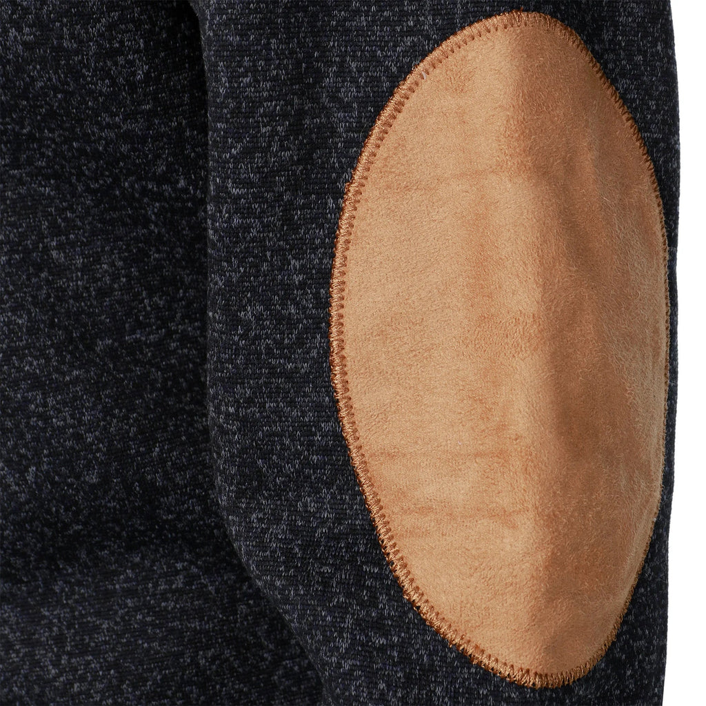Men’s Stand Collar Elbow Patch Sweater