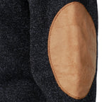 Men’s Stand Collar Elbow Patch Sweater