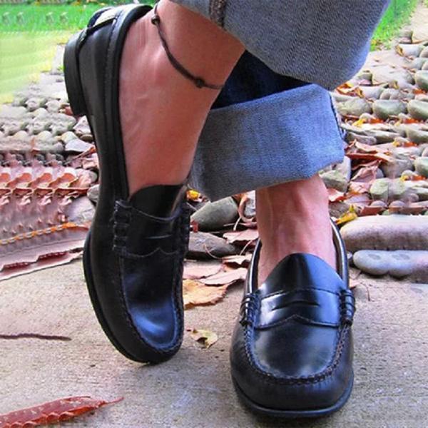 Women's Leather Slip On Loafers