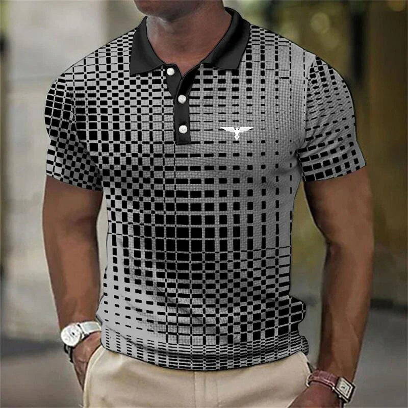 Men's Geometric Pattern Polo
