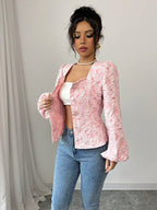 Women's Floral Jacquard Blouse