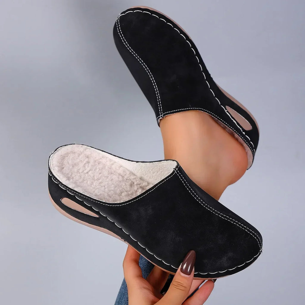 Women's Slip-On Clogs with Plush-Look Lining