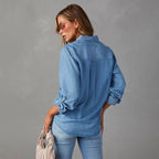 Women’s Relaxed Fit Denim Button Shirt