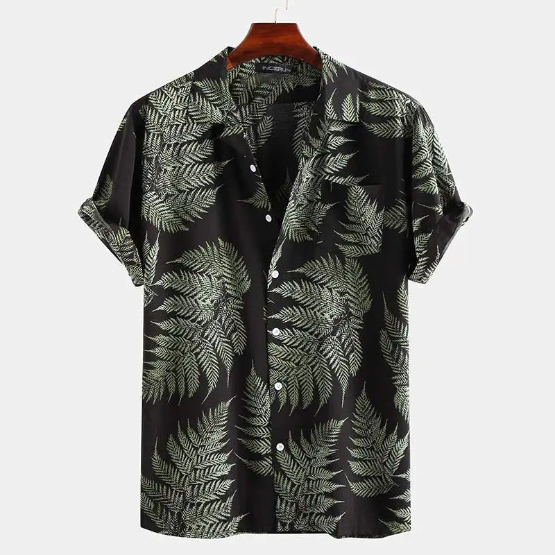 Men's Tropical Print Short Sleeve Shirt