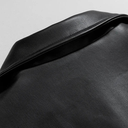 Men’s Relaxed Leather-Look Zip Jacket