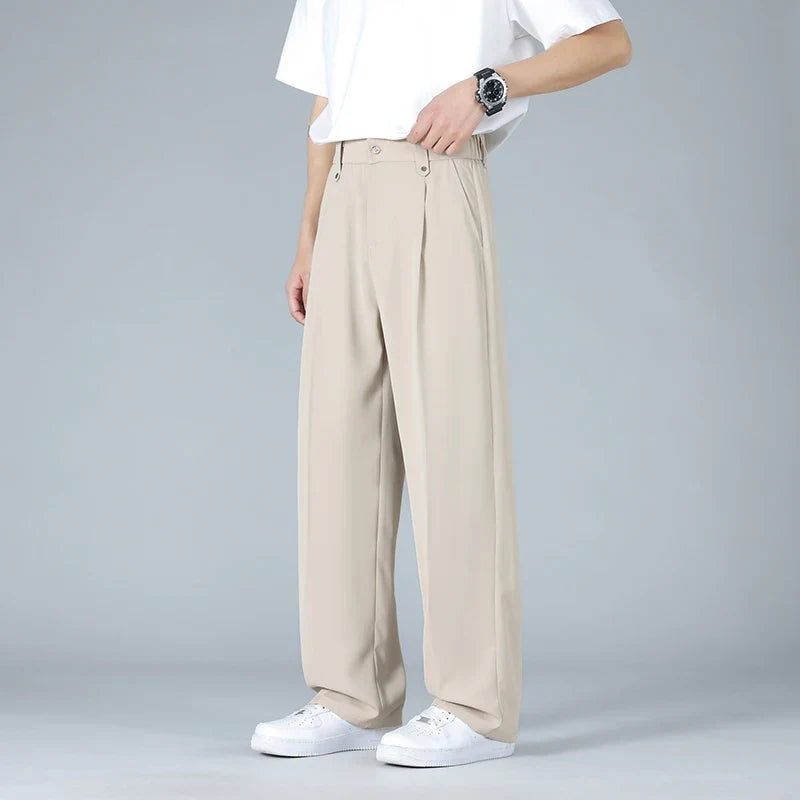 Men’s Pleated Wide Leg Dress Pants