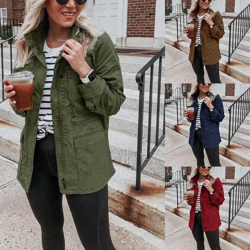 Women’s Army Jacket with Stand Collar
