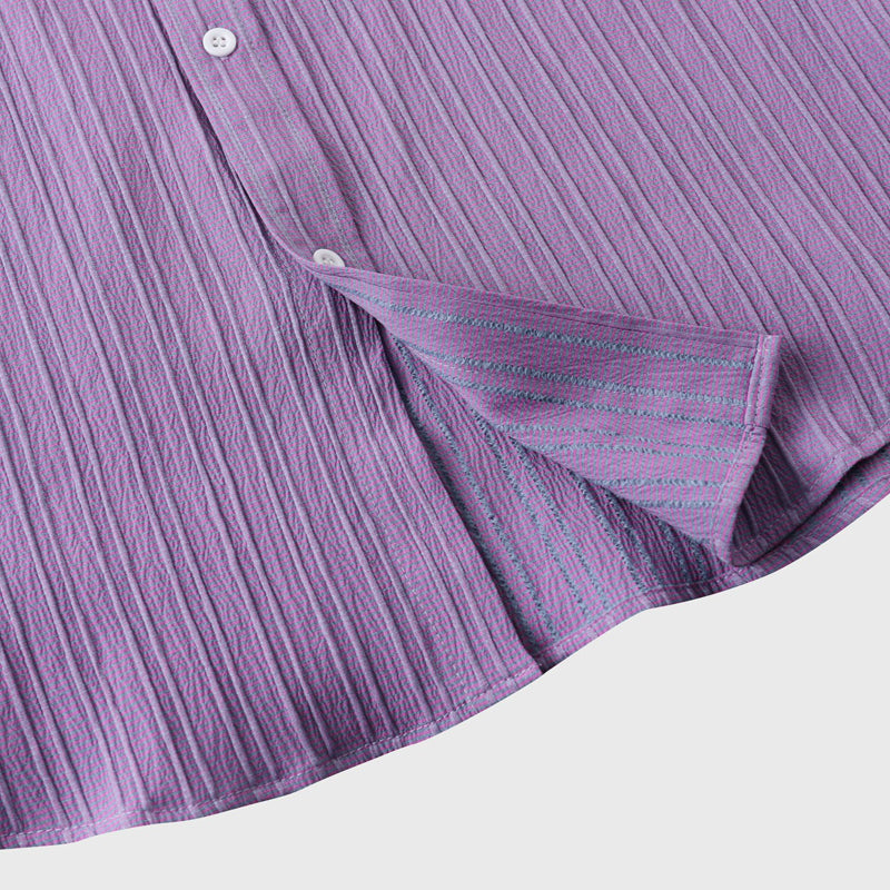 Men’s Textured Short Sleeve Button-Up Shirt