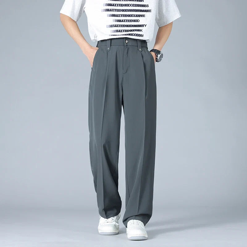Men’s Pleated Wide Leg Dress Pants