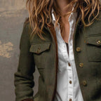 Women’s Military Jacket with Stand Collar