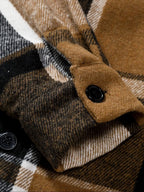 Men's Long Sleeve Plaid Flannel Overshirt