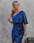 Women's One Shoulder Ruched Dress