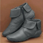 Women’s Contrast Strap Flat Ankle Boots