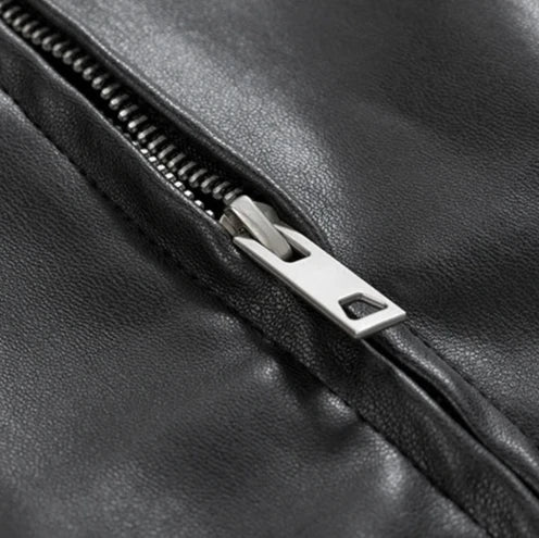 Men’s Relaxed Leather-Look Zip Jacket