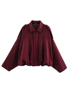 Women's Oversized Zip Front Bomber Jacket