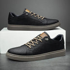 Men's Textured Lace-Up Low-Top Sneakers