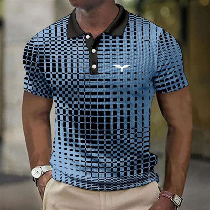 Men's Geometric Pattern Polo