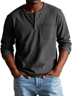 Men's Casual Henley Pocket Shirt