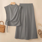 Women’s Wide-Leg Pant Set with Side Tie