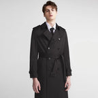 Men’s Double-Breasted Trench Coat with Belt