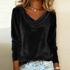 Women’s Draped Cowl Neck Long Sleeve Sweater