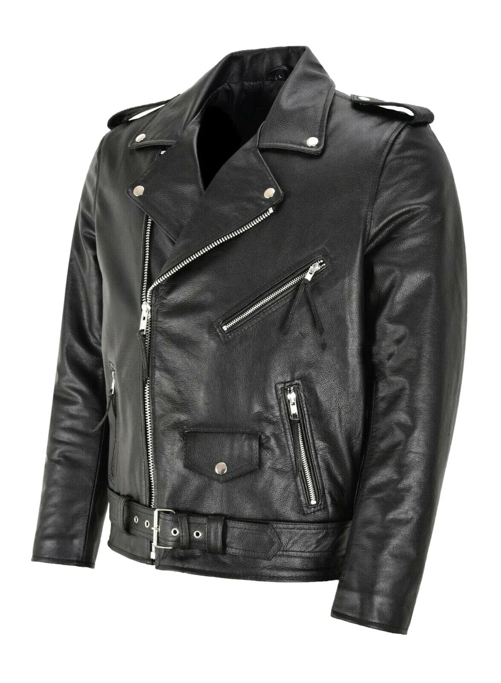 Men's Biker Jacket with Asymmetric Zip