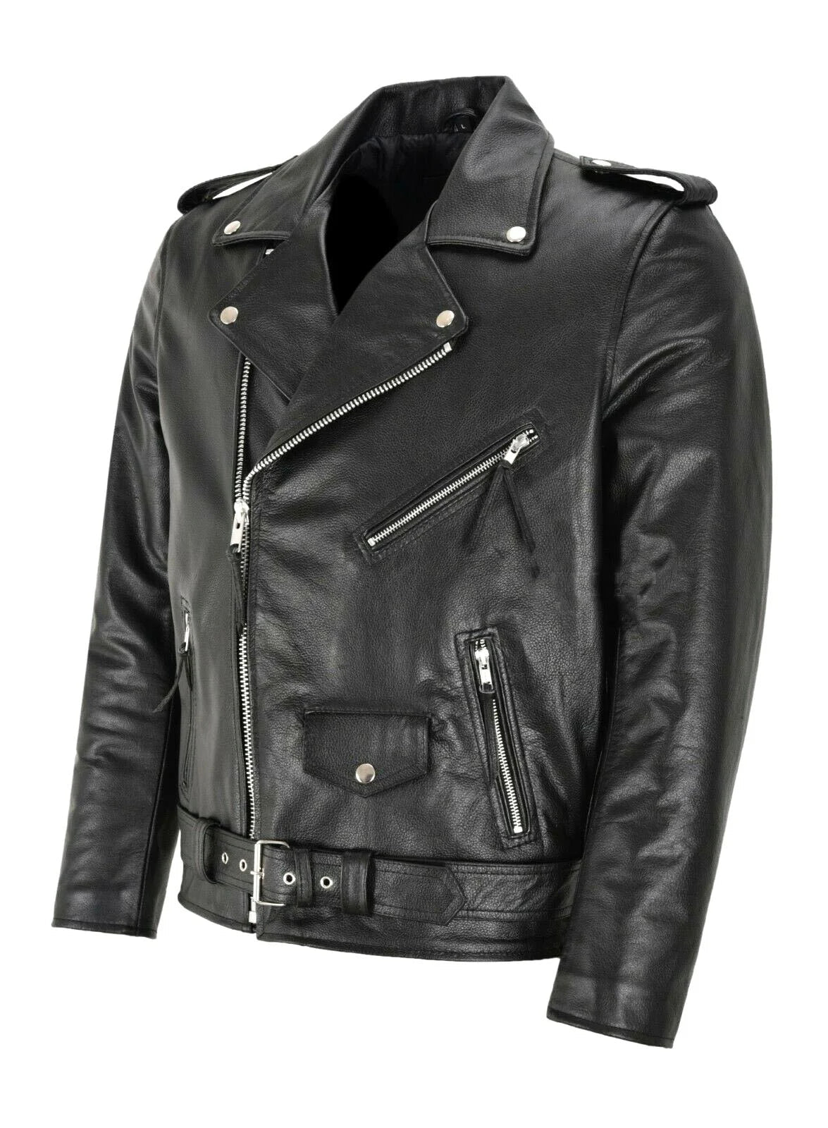 Men's Biker Jacket with Asymmetric Zip