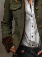 Women’s Military Jacket with Stand Collar