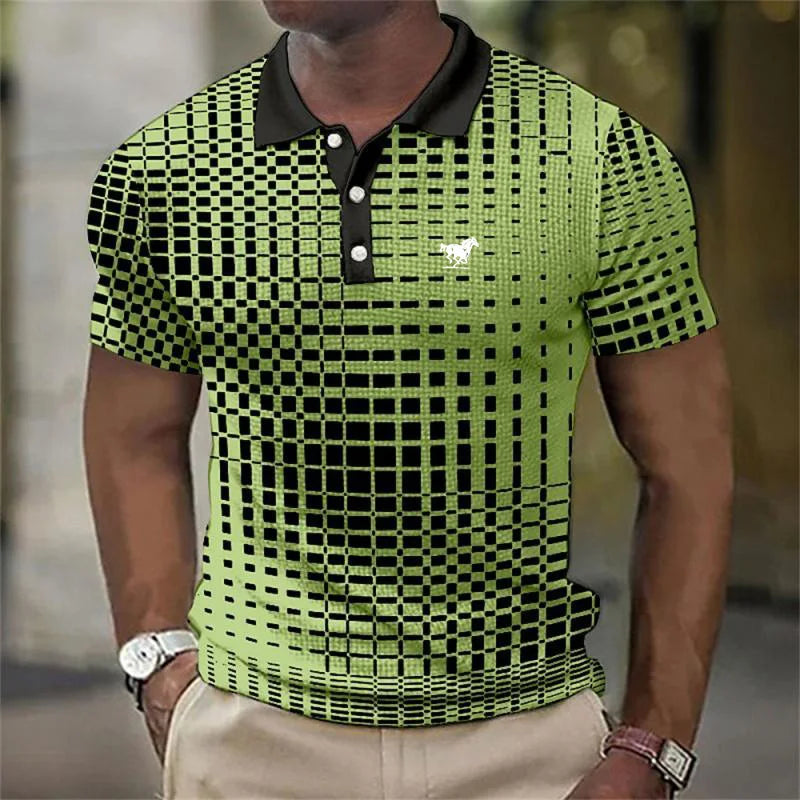 Men's Geometric Pattern Polo