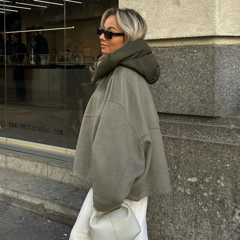 Women’s Oversized Hooded Short Jacket