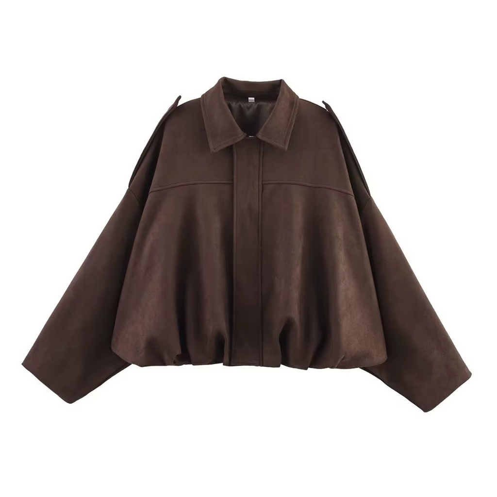 Women's Oversized Zip Front Bomber Jacket